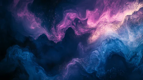 Nebula-like abstract swirl in pink and deep blue tones.