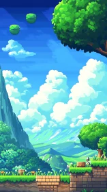 Pixel knight explores vibrant floating island platform world