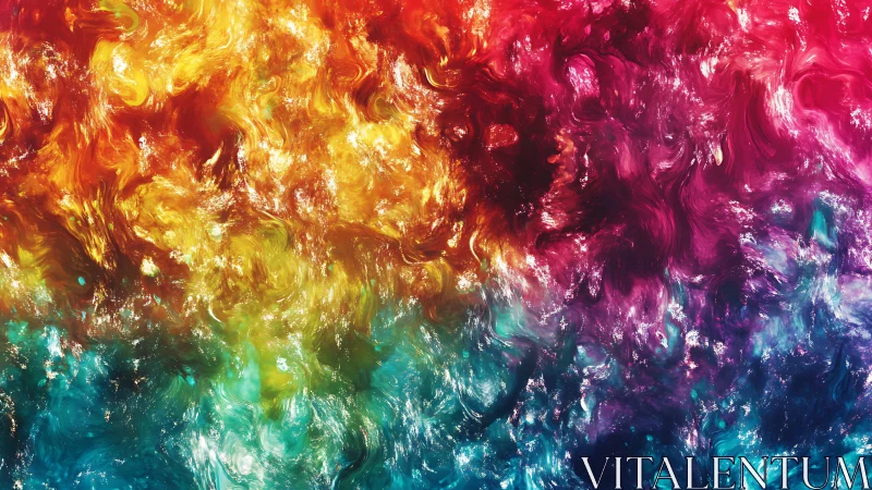 Multicolor swirling abstract texture forms dense fluid field