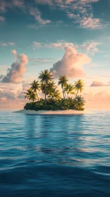 Serene Tropical Island Paradise Surrounded by Turquoise Waters