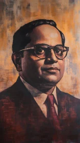 Formal portrait of dignified man under warm textured light