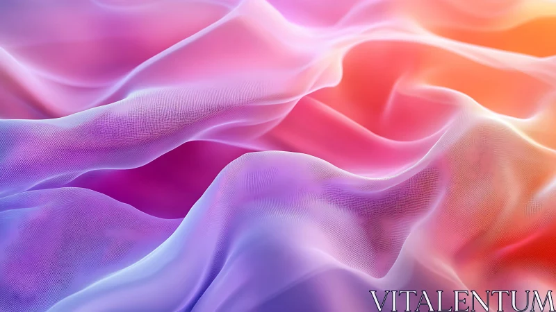 Iridescent digital fabric waves in soft gradient light.
