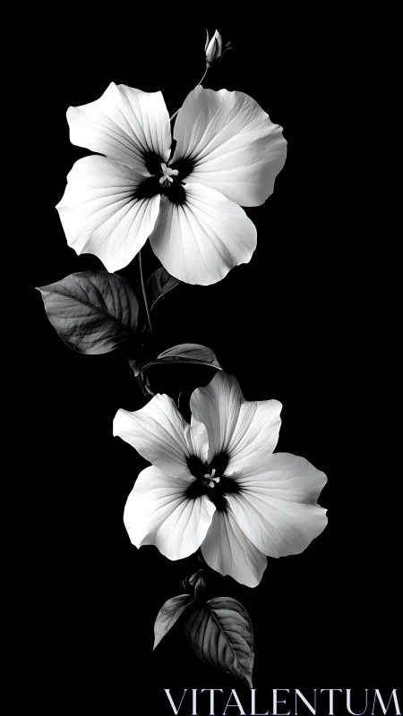 Monochromatic Floral Study: Bilateral Composition with Emerging Bud.