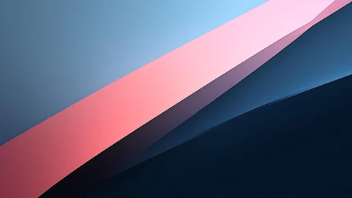 Abstract geometric wallpaper with layered pink and blue shapes.