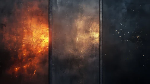 Inferno Contained Behind Glass Barriers