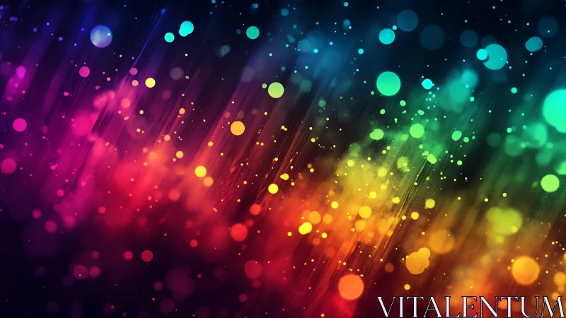 Color droplets cascade like digital confetti through neon dusk