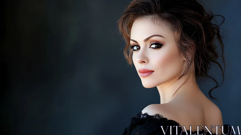 High-contrast digital portrait of woman in soft rim lighting.