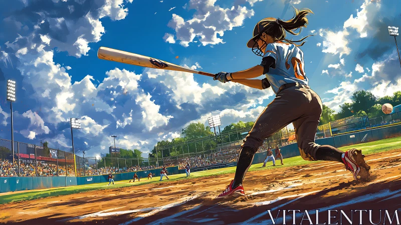 Sky-splitting swing sends a softball rocketing through summer