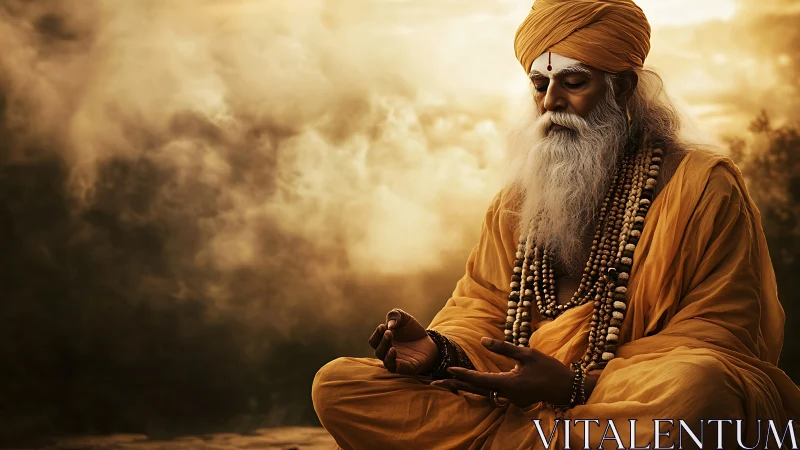 Sunlit sage drapes silence across a storm of golden clouds