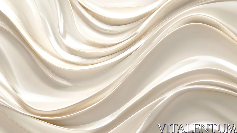 Creamy Abstract Waves in Glossy 3D Fluid Style Wallpaper.