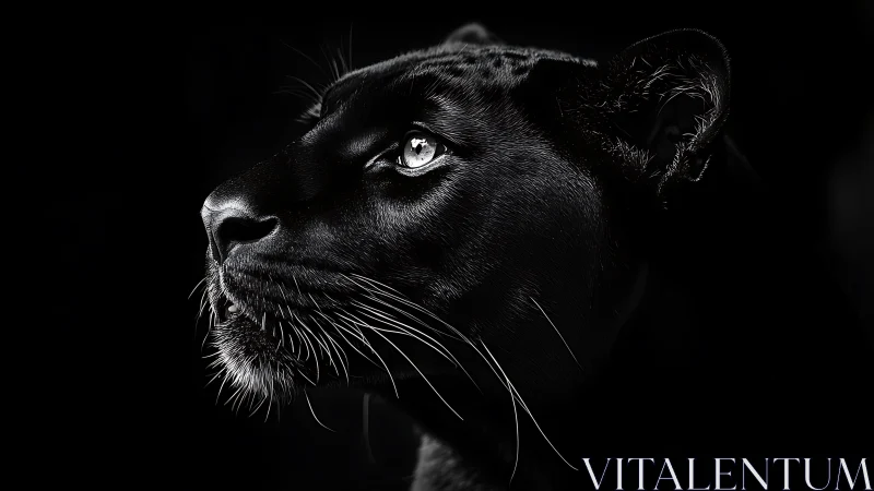 Black Panther Portrait in High Contrast Monochrome