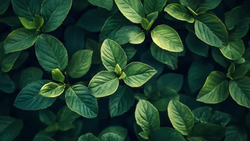 Gentle green leaves soaking in soft, peaceful light.