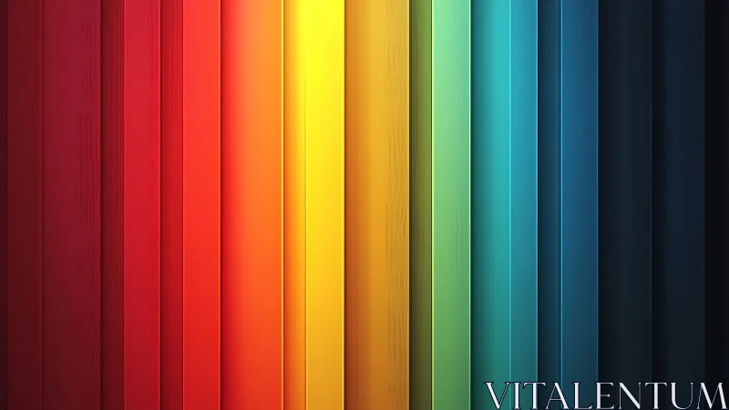 Vertical chromatic panels form a gradient spectrum composition