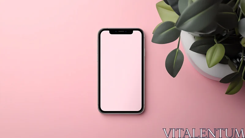 Contemporary Smartphone Display with Notch Design on Pink Background