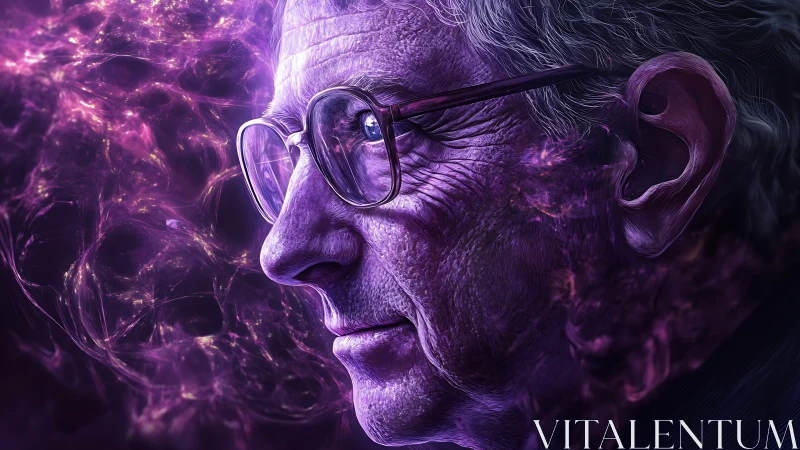 Violet nebula thinker with galaxies flickering in memory.