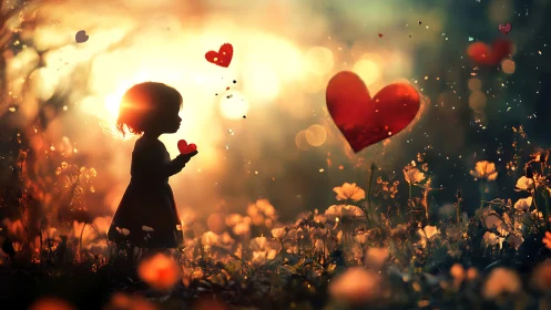 A Child's Dream of Love in Golden Light.