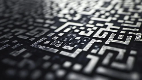 Chromed labyrinthine circuitry in shallow digital focus.