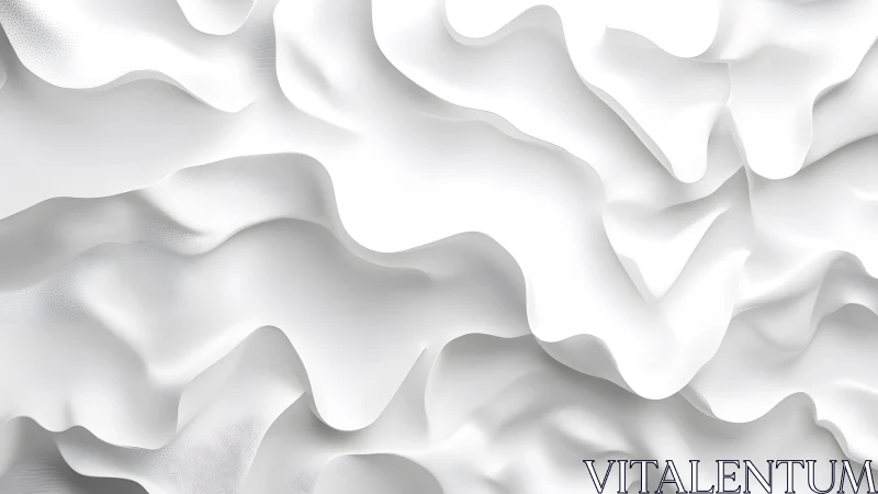 White Abstract Wavy Texture with Fluid 3D Layers in Minimal Style.