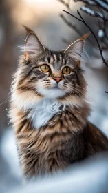 Photorealistic Maine Coon Portrait Rendered with Advanced Dynamic Depth-of-Field Composition
