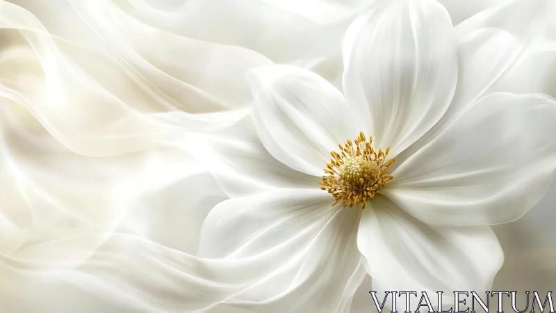 White flower with golden center petals arranged in concentric layers