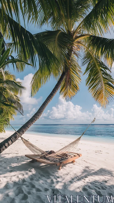 Palm-Draped Paradise: Hammock Awaits on Pristine Beach.