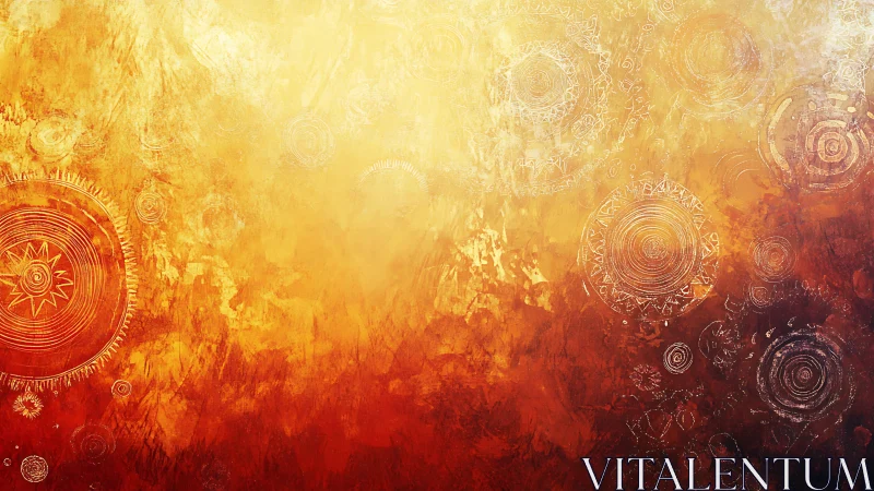 Concentric Geometric Mandalas Rendered in Radiant Orange-to-Crimson Gradient