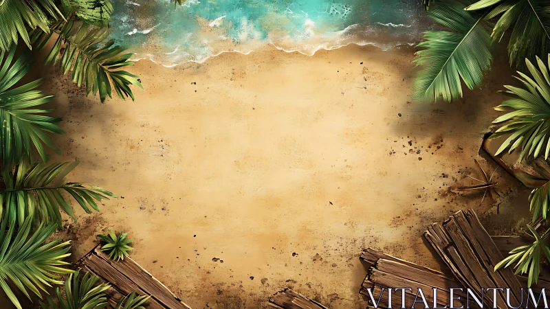 Tropical Beachscape with Overhead Palms and Turquoise Waters