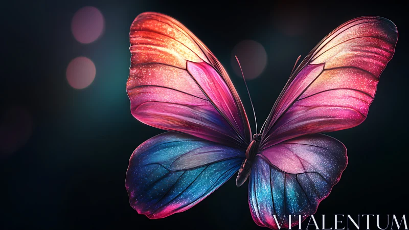 Prismatic night butterfly unfolds galaxies across its wings