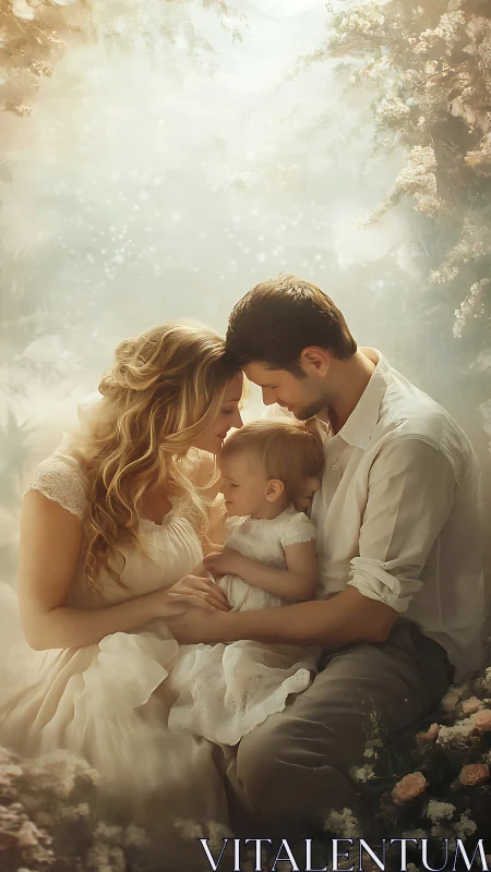 Luminous Embrace: Love's Tender Cathedral Beneath the Golden Canopy.