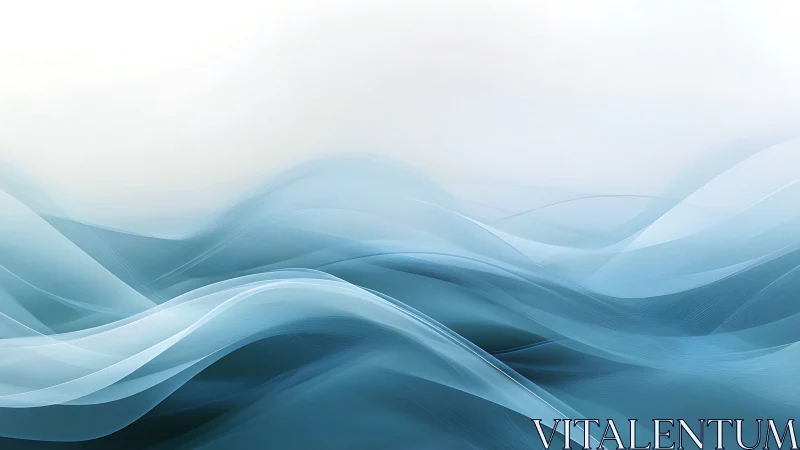 Silken blue wavefields drifting beneath a quiet sky.