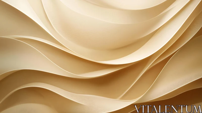 Elegant Beige Abstract Waves in Minimalist 3D Art Style.