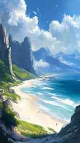 Alpine Coastline. Dramatic Cliffs Meet Turquoise Waters.