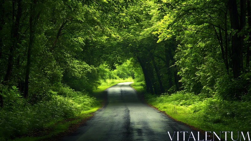 Wet Forest Road Canopy Tunnel.