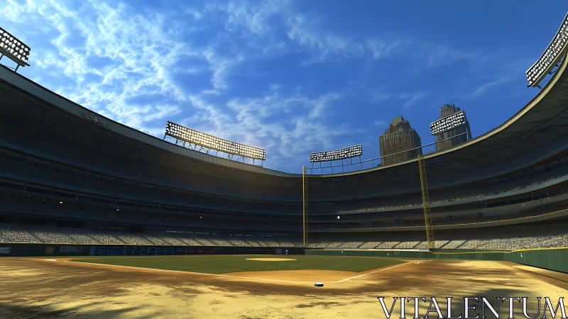 Sunlit ballpark hush before the roaring summer showdown.