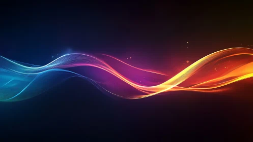 Bicolor luminous waveform ribbons on deep gradient spectrum field