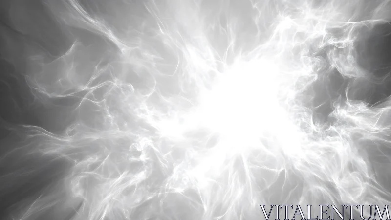Bright white energy burst with ethereal abstract smoke effect.
