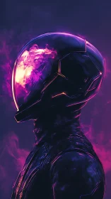 Neon-lit astral pilot rendered in high-contrast cyberpunk profile