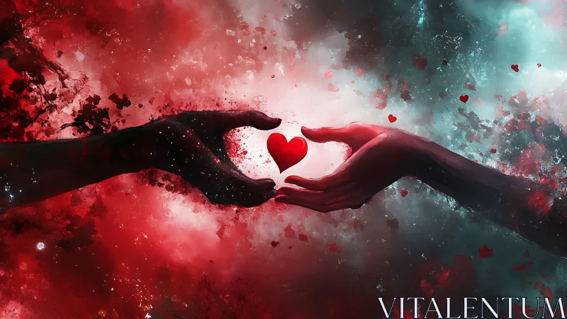 Two Hands Sharing Love Heart Symbol.