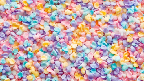 Candy cloud confetti of pastel ice cream dots in bloom.