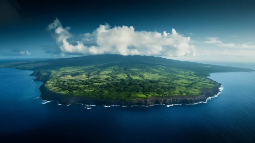 Verdant Isle Rising: Where Emerald Slopes Meet Infinite Horizon.