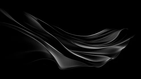 Silken Black Waves Curling Through Quiet Midnight Space.
