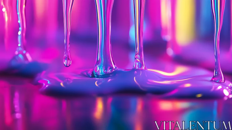 Neon drip carnival where liquid light slowly puddles.