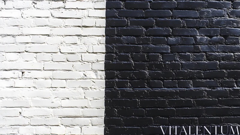 Monochrome brick truce where white silence meets black echo.