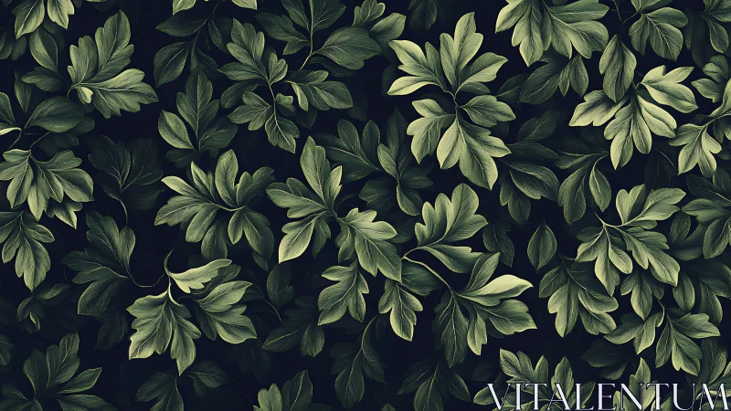 Botanical foliage tiling with high-frequency leaf repetition.