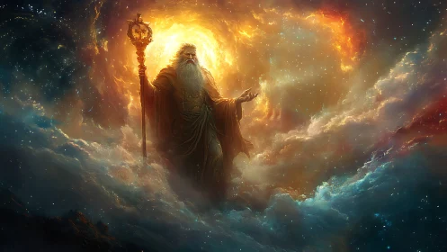 Star-forging elder strides through burning clouds of creation