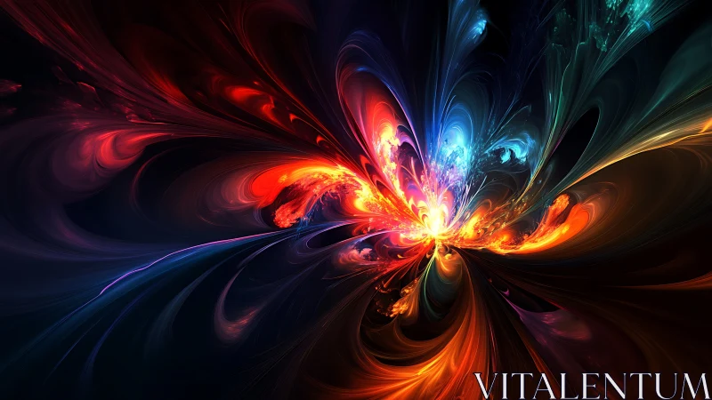 Cosmic color bloom swirling through luminous darkness.