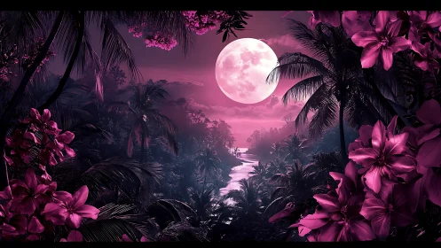 Moonlit orchid river winding through neon jungle dreams.