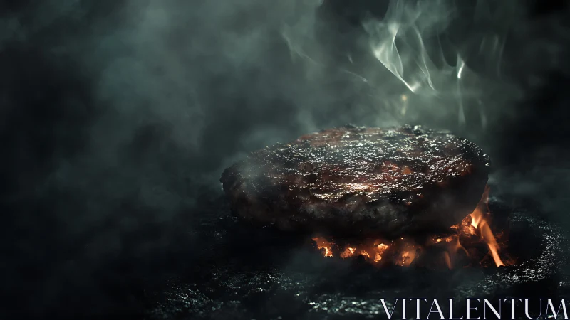 Burning Stone Shrouded in Ethereal Smoke.