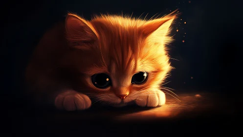 Luminescent Cat Portrait with Incandescent Fur Rendering