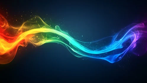 Spectral light ribbon gradient with dynamic flowing color waves
